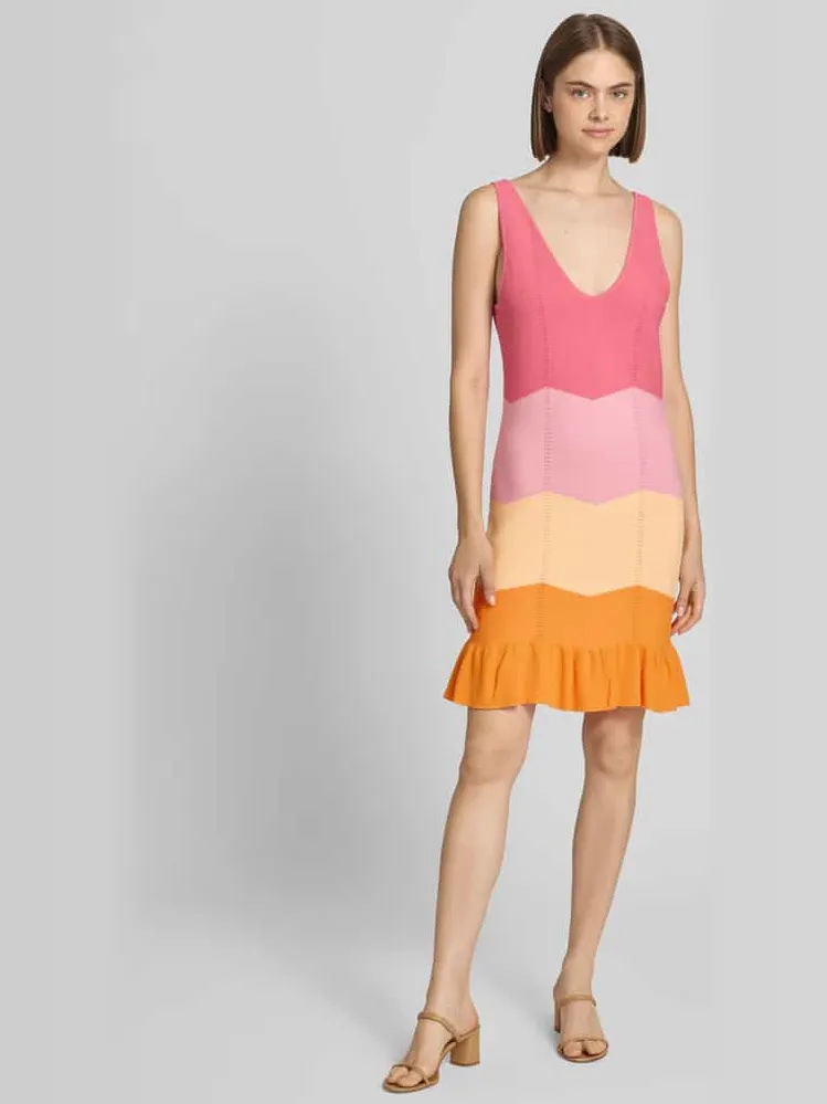 OH APRIL Tricotjurk van viscosemix model 'Jany' Oranje gemêleerd
