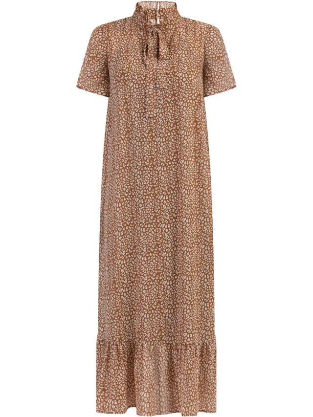 Faina Midi-jurk van chiffon Kameel Wit