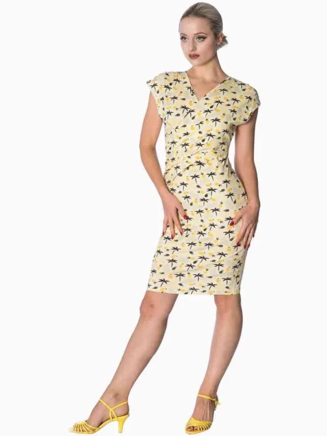 Dancing Days PALM SHADE CROSS OVER Kokerjurk - 3XL - Creme