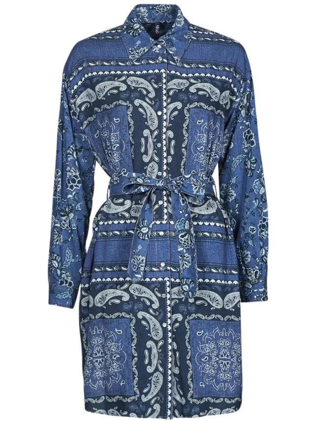 Liu Jo Korte Jurk Liu Jo ABITO CAMICIA DEN.BLUE PRINTS WASH Blauw