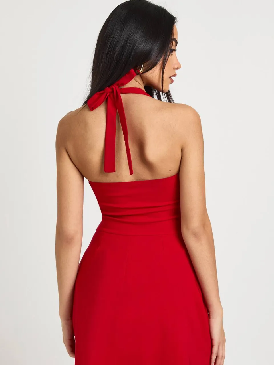 boohoo Dames Bengaline Vierkante Hals Skater Jurk rood, foto 2