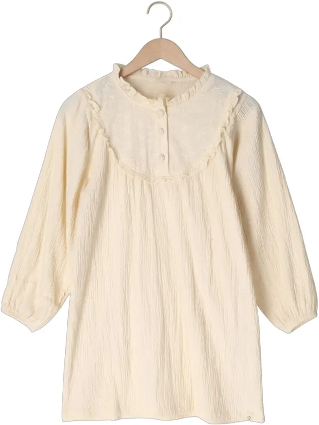 Your Wishes Meisjes Jurken Wavy Romance Dress - Creme