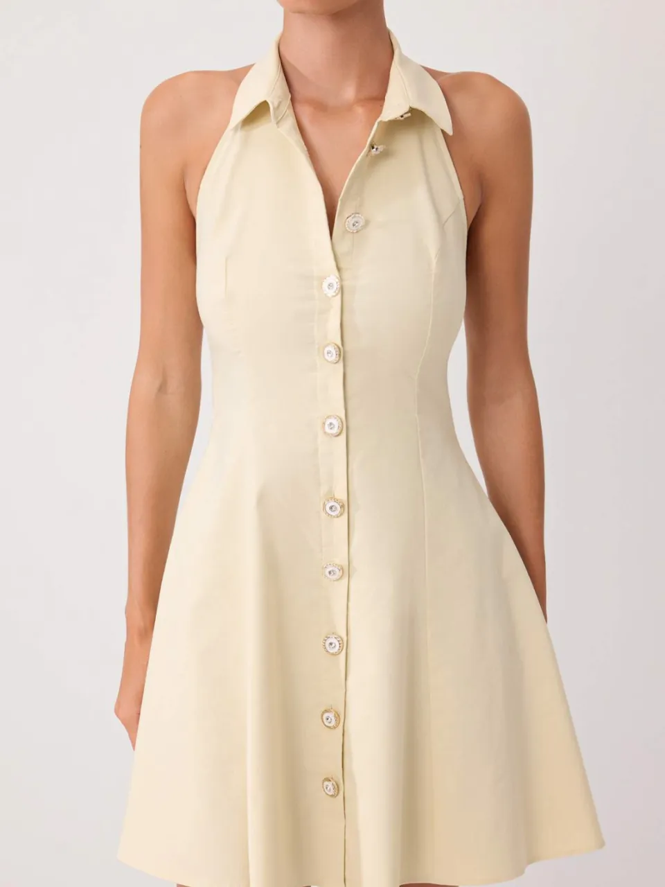 Trendyol TRENDYOLMİLLA Dames Beige Effen Kort / Mini Mouwloos A-lijn Jurken, foto 2
