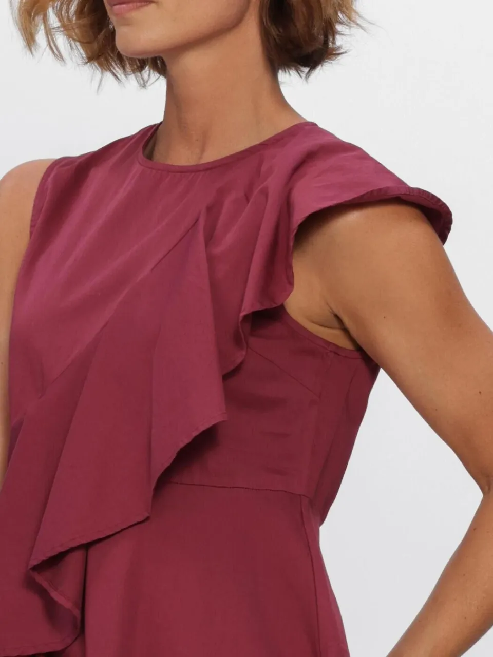 Y.A.S. YAS Dames Jurken Yasbirama Sl Dress S. - Bordeaux, foto 4
