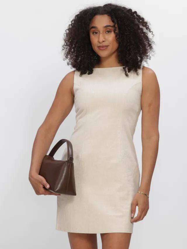 NEO NOIR Dames Jurken Bruna Ramie Dress - Ecru