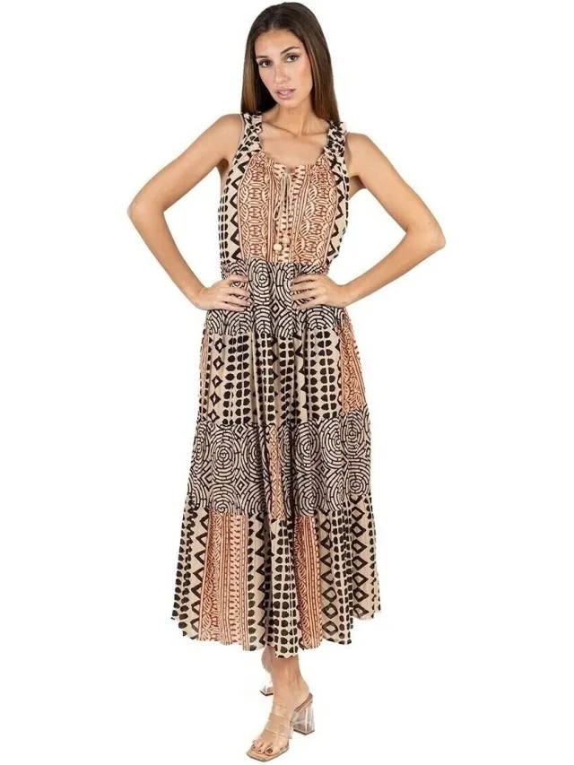 Isla Bonita By Sigris Lange Jurk Isla Bonita By Sigris Lange Midi -Jurk Multicolour
