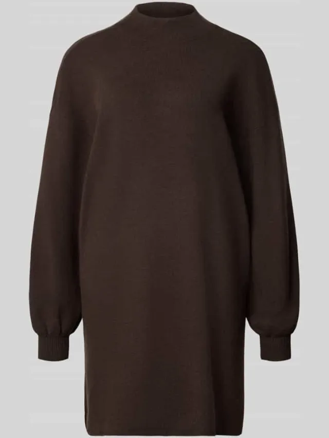 Vero Moda relaxed fit tricotjurk van viscosemix model 'NANCY' chocoladebruin, foto 2