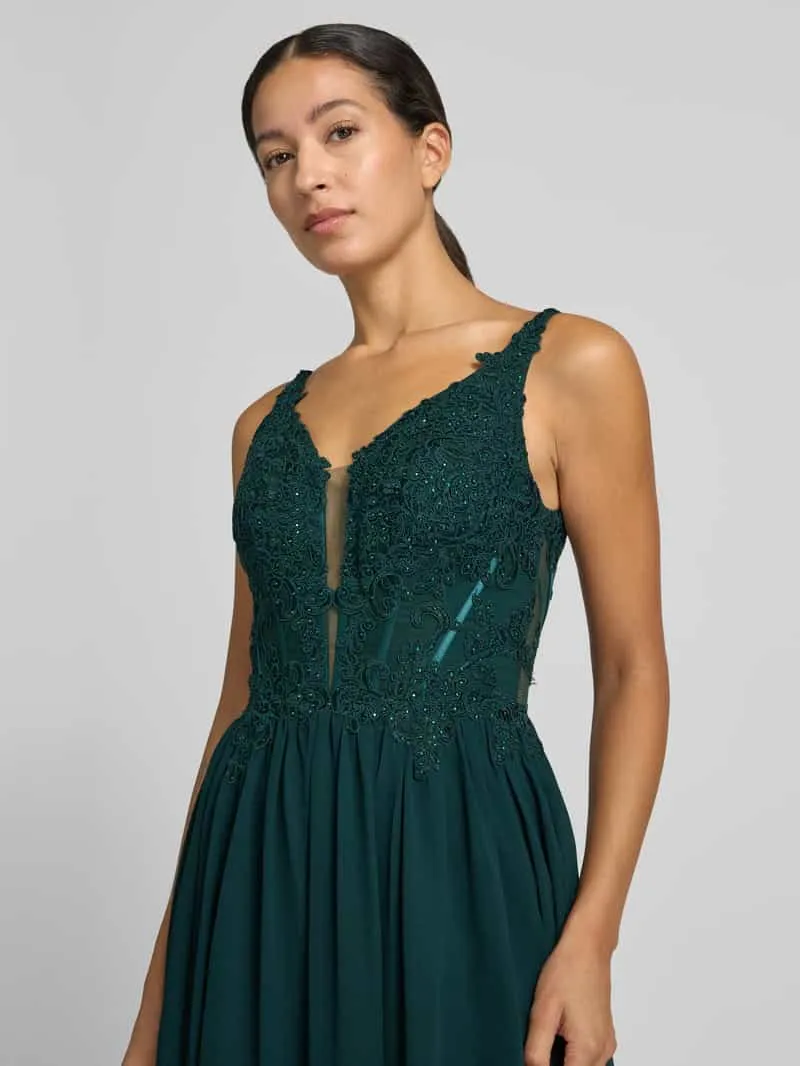 LUXUAR FASHION Avondjurk met strass-steentjes donkergroen, foto 3