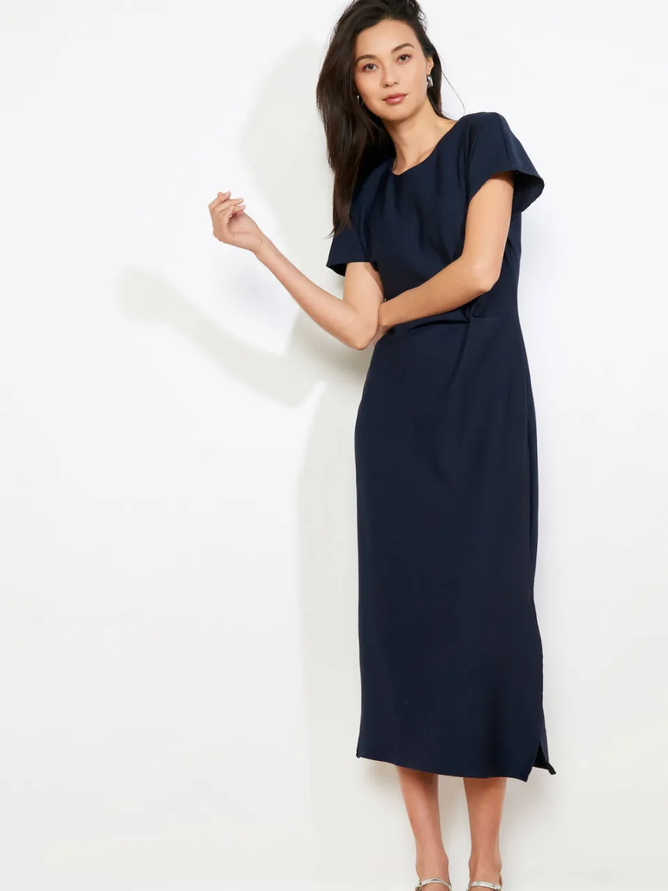 LOLALIZA midi jurk donkerblauw