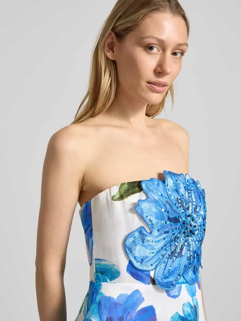 Adrianna Papell off-shoulderjurk in all-over look met pailletten blauw, foto 4