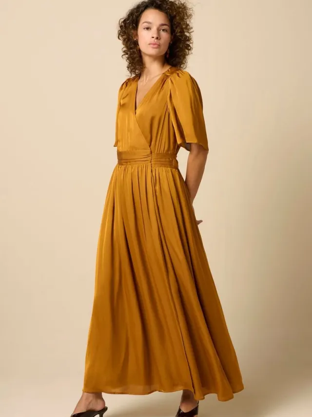 Sissy-Boy Bruine maxi wikkeljurk