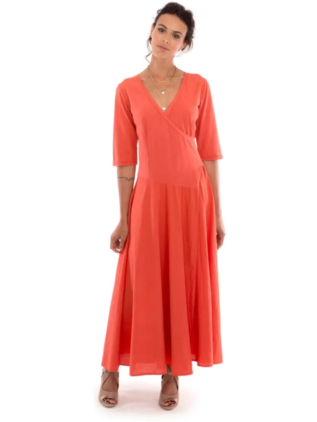 RAVENS VIEW IBIZA dames vegan Jurk Veronika Terracotta Oranje