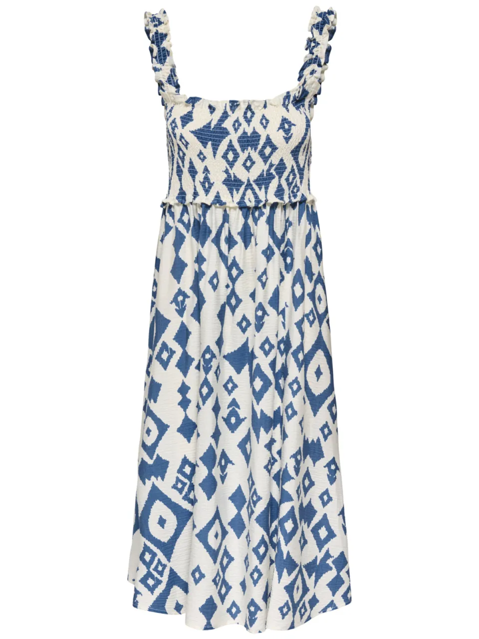 Only maxi zomerjurk met smockwerk en print - ecru, foto 2