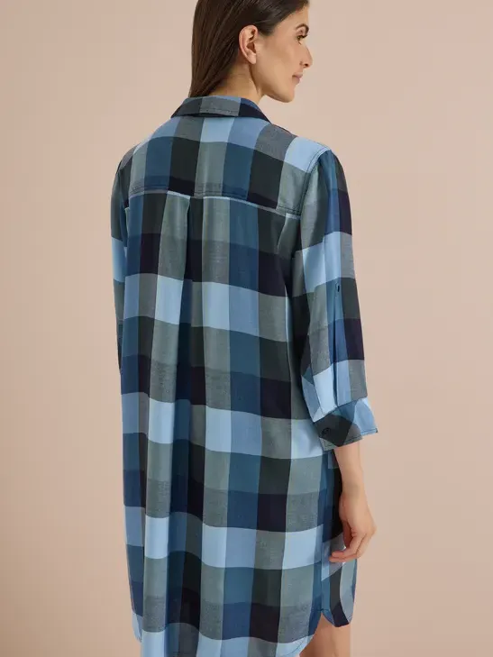 cecil Kniehoge jurk met ruitjespatroon blauw, foto 4