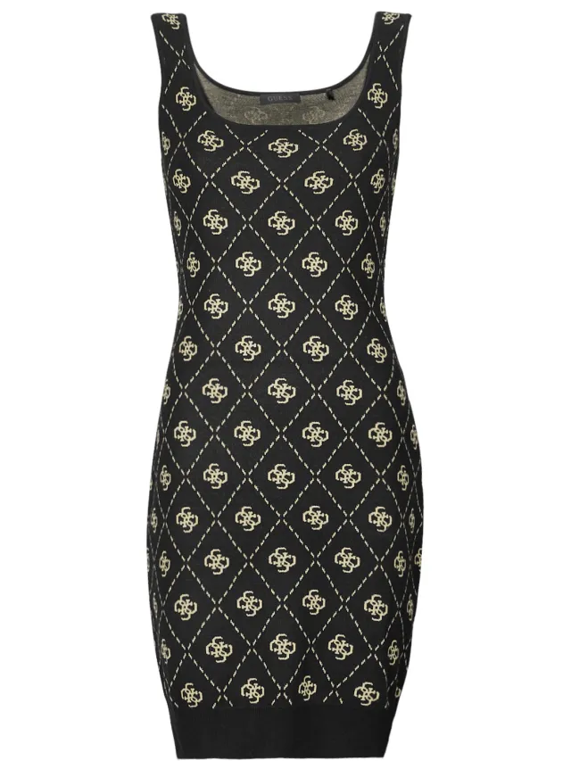Guess Korte Jurk Guess SARAH 4G SL DRESS SWTR Zwart