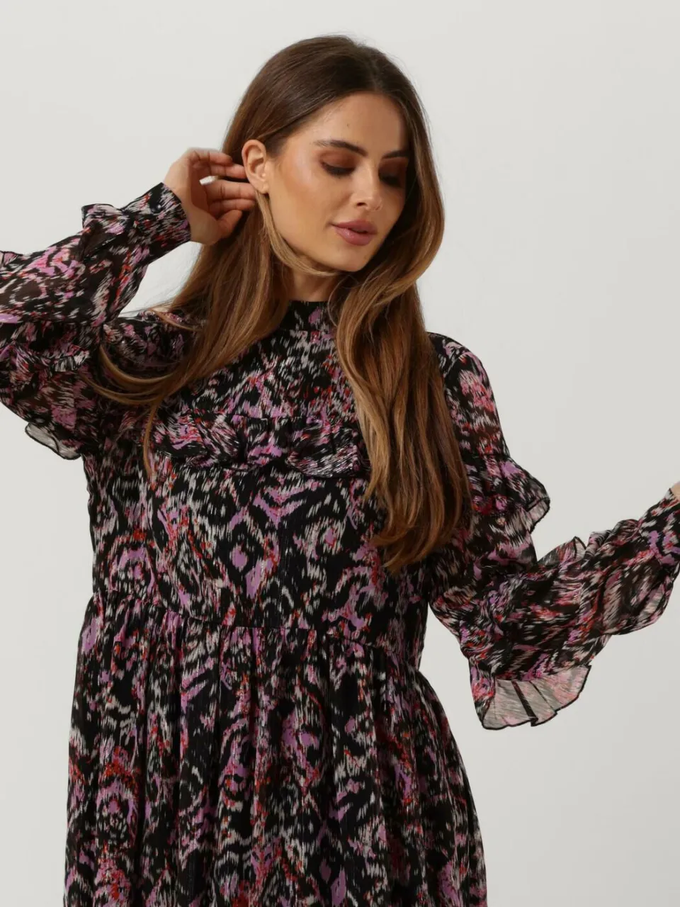 Notes du Nord Dames Jurken Fabiola Lurex Midi Dress - Zwart, foto 3