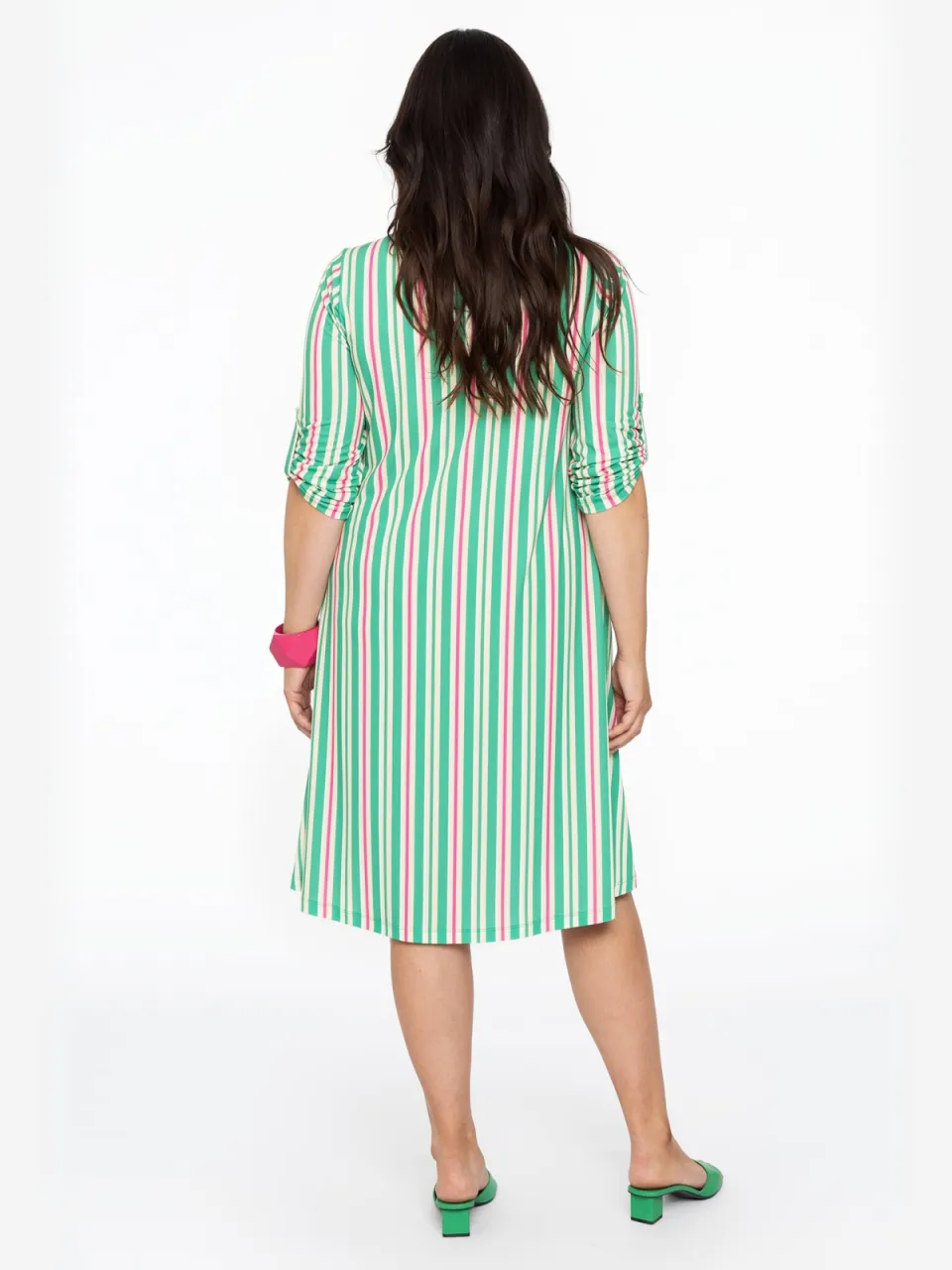 Yoek Blouse-jurk STRIPY | Groen, foto 3