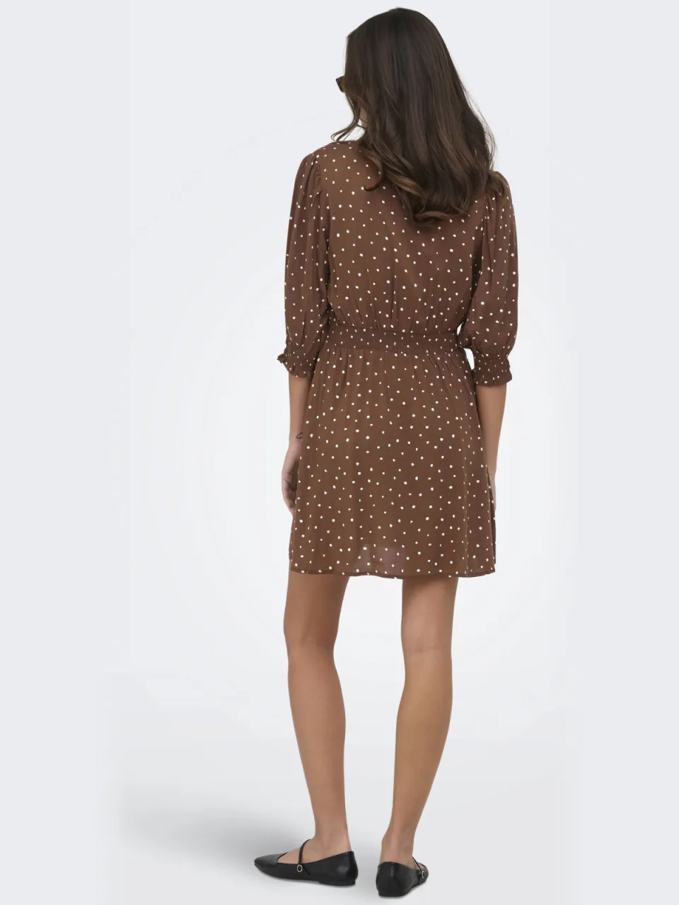 Only blousejurk met stippen bruin, foto 3