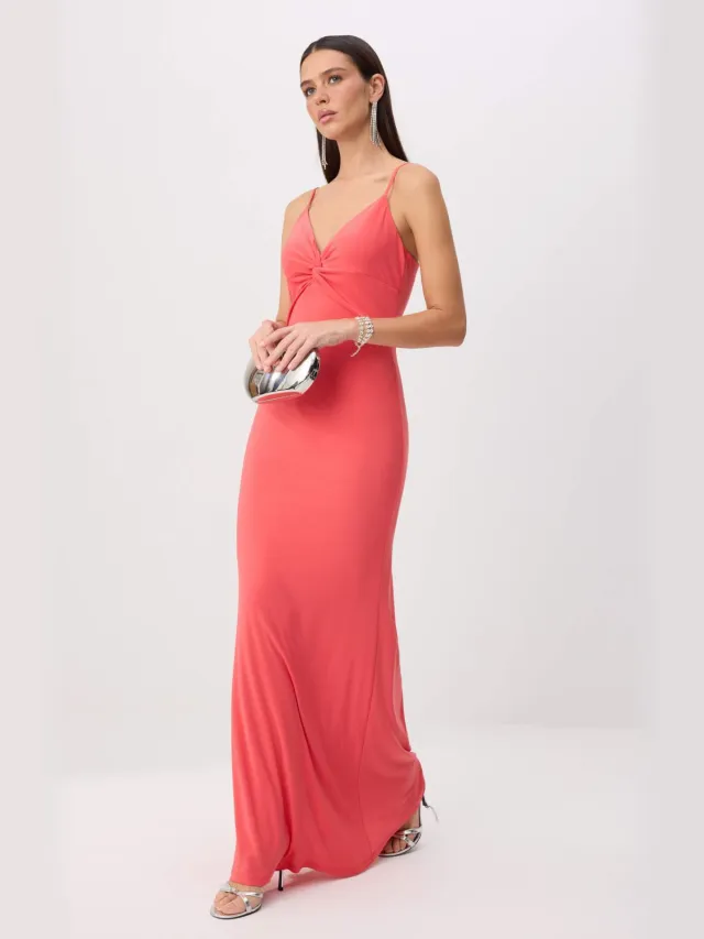Trendyol TRENDYOLMİLLA Dames Rood Effen Maxi Mouwloos Zeemeermin Avond & Gala Jurk