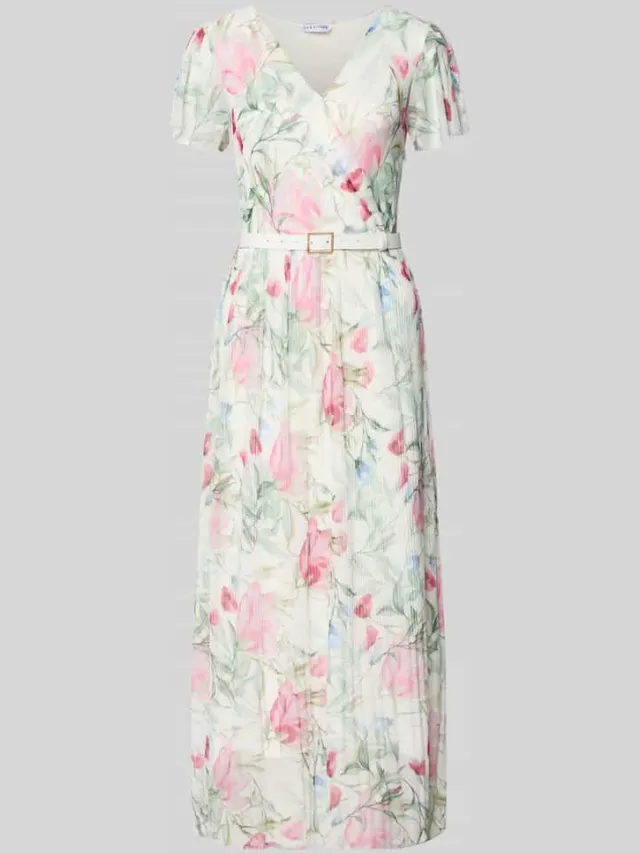 ZABAIONE midi-jurk met riem model 'Be44lla' offwhite, foto 2