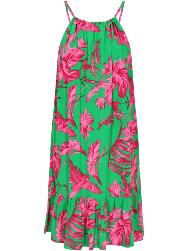 aleida jurk groen roze