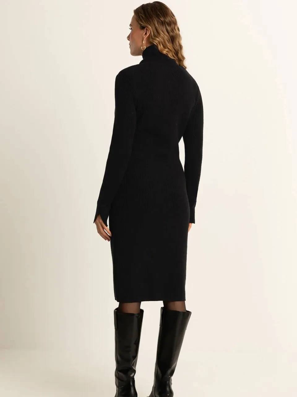 Expresso midi jurk gebreid zwart, foto 3