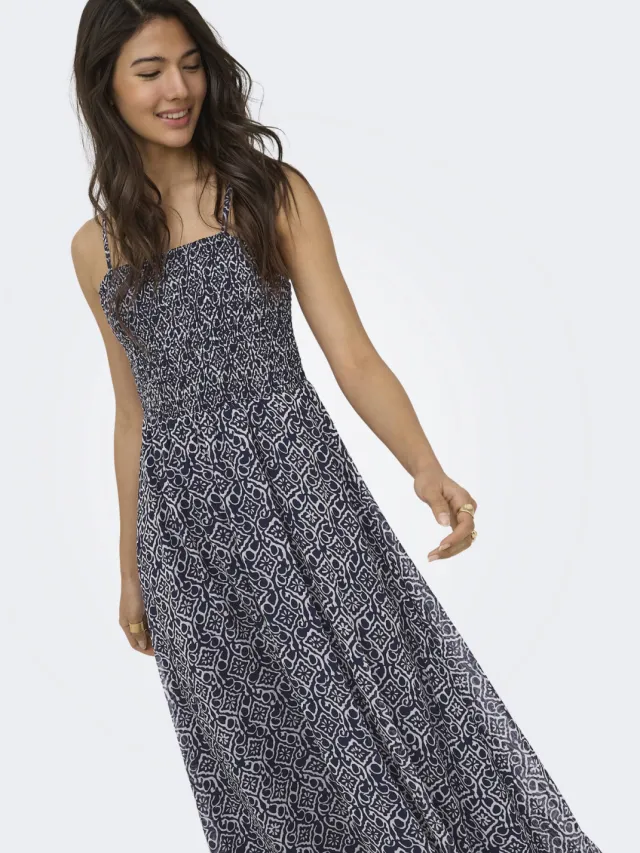 Only zomerjurk donkerblauw donkerblauw / ecru, foto 4