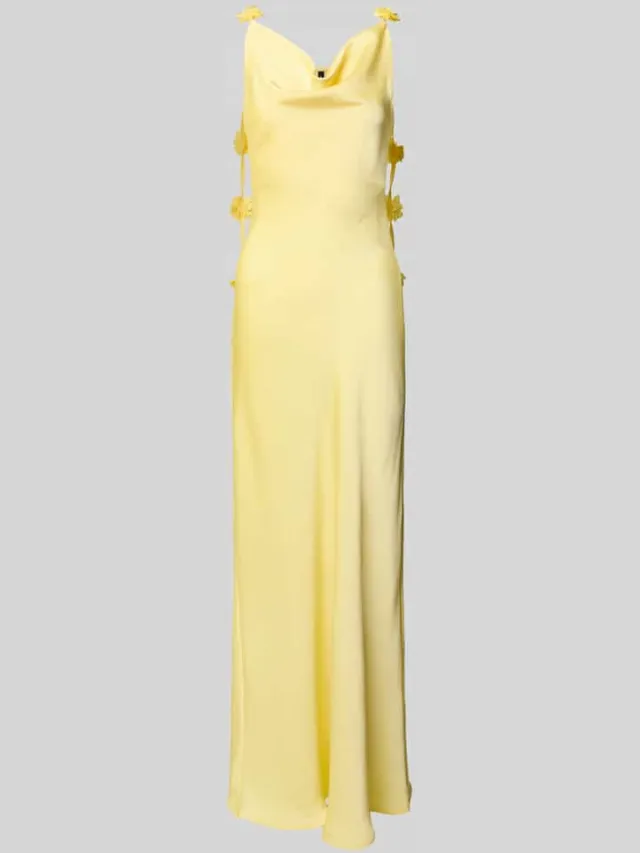 Vero Moda Vloeiende maxi-jurk met bloemenapplicaties model 'ANALEI' Lichtgeel