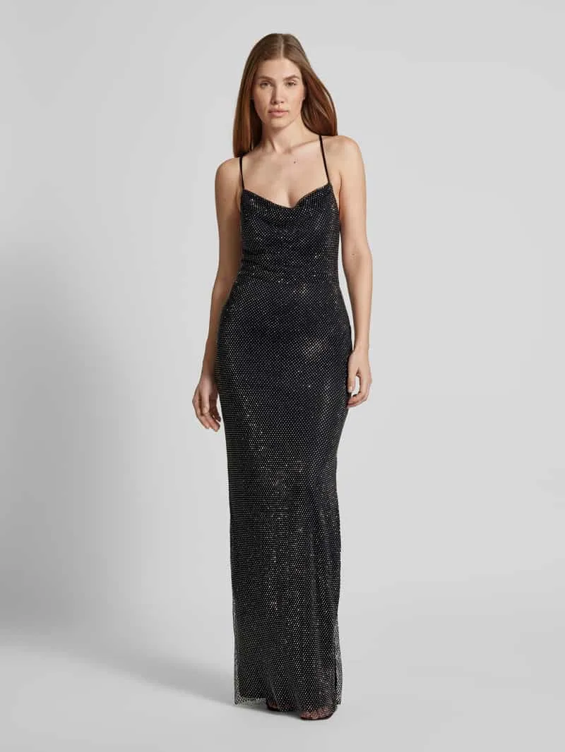Jake*s Cocktail Avondjurk met strass-steentjes Zwart
