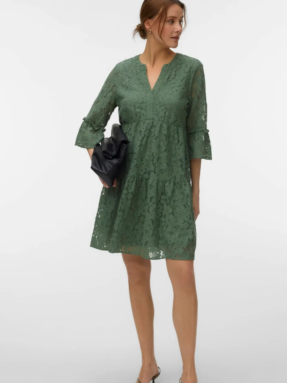 Vero Moda VMHONEY kanten jurk groen, foto 5
