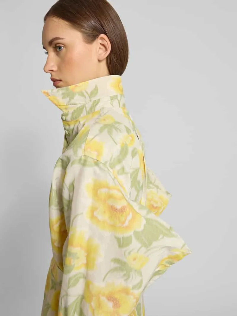 Kenzo Knielange jurk met knoopsluiting geel, foto 4