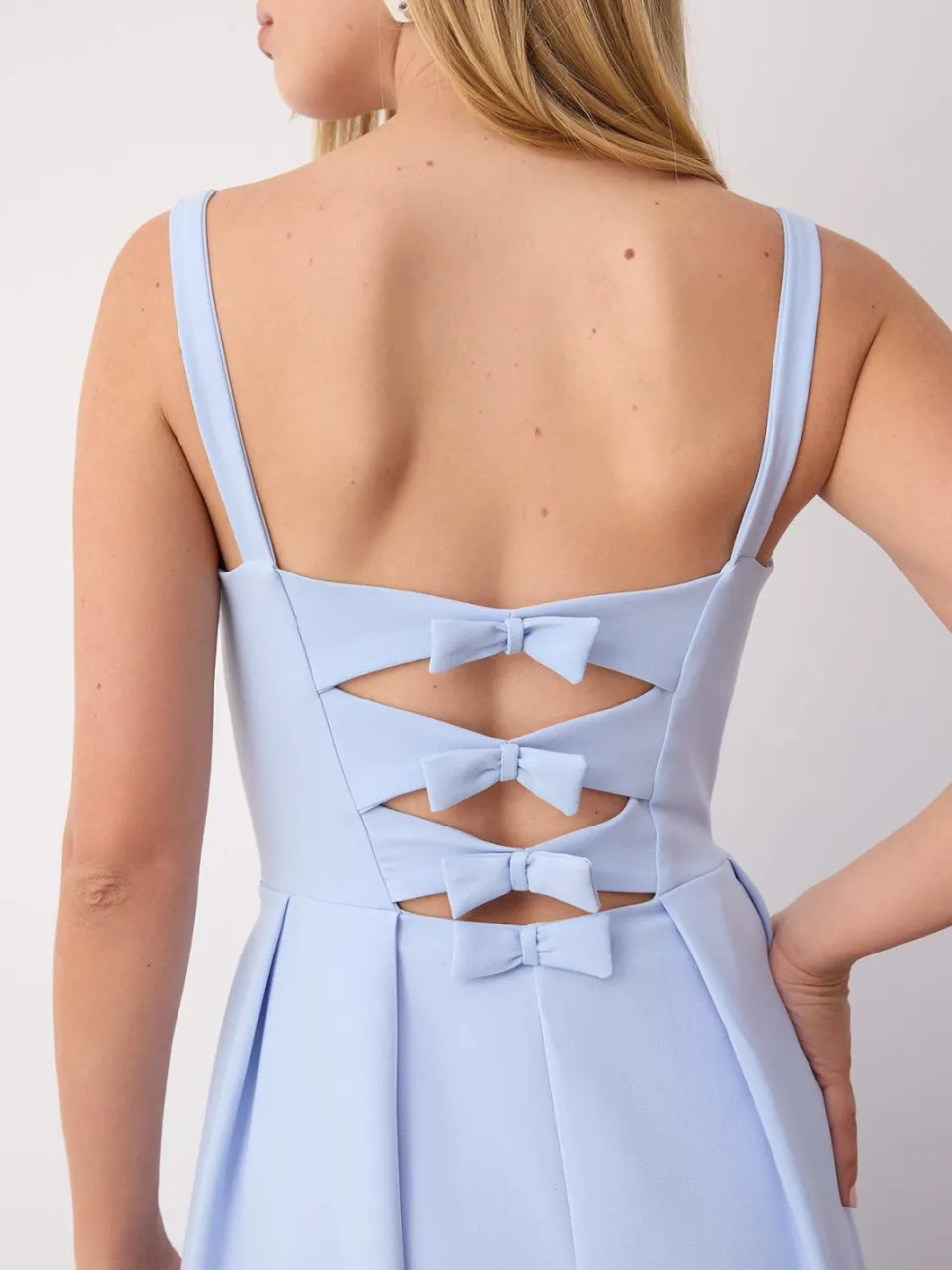 Trendyol TRENDYOLMİLLA Dames Donkerblauw Effen Maxi Mouwloos Diploma-uitreiking / Gala Skater Avond & Gala Jurk blauw, foto 2