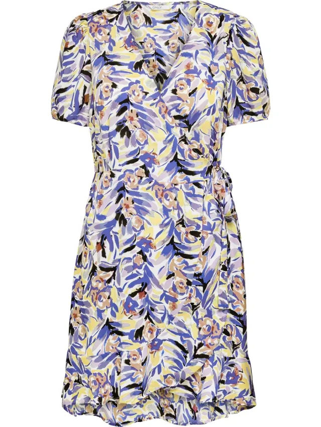 Only ONLALBERTA S/S WRAP DRESS WVN - Dames Jurk Paars