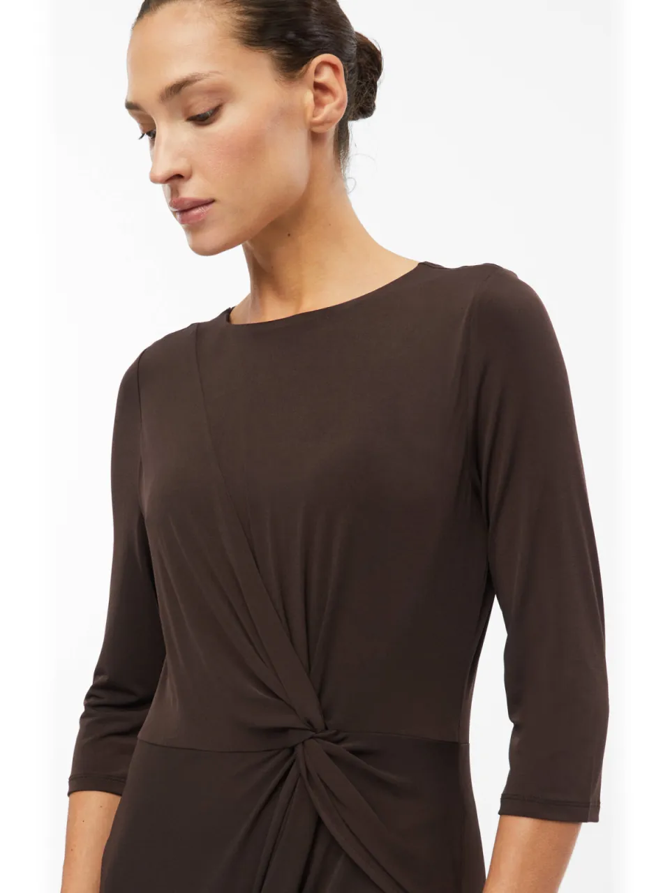 s.Oliver BLACK LABEL midi kokerjurk donkerbruin, foto 4