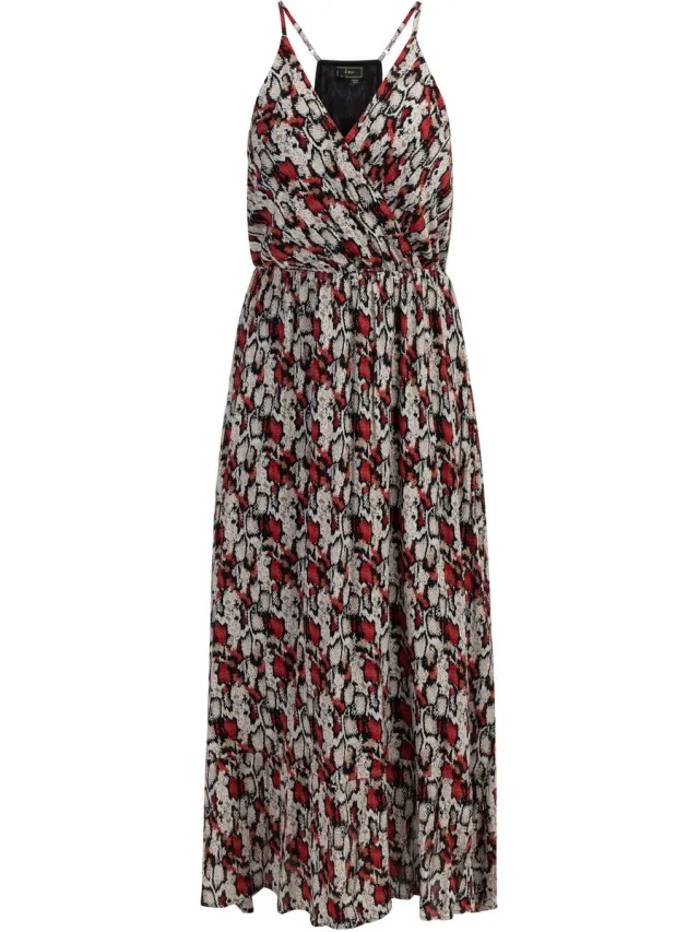 Faina Maxi jurk Rood Veelkleurig