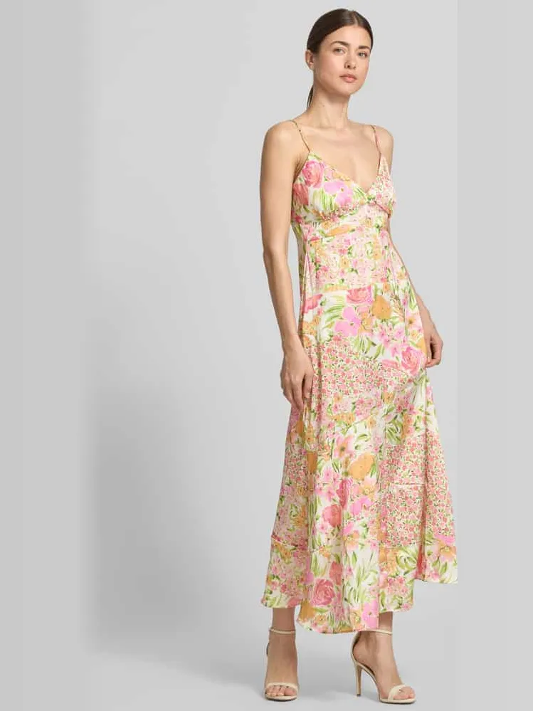Vero Moda Vloeiende maxi-jurk van satijn model 'ALTHEA' lichtroze, foto 4