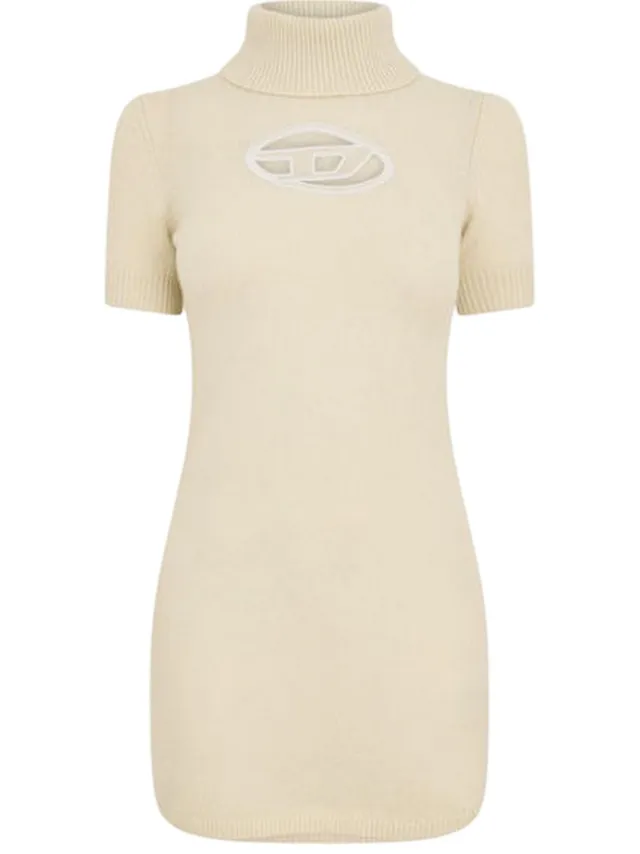 Diesel Dames Argaret mini-jurk met col en strakke pasvorm (Zilvergroen) Groen/Grijs