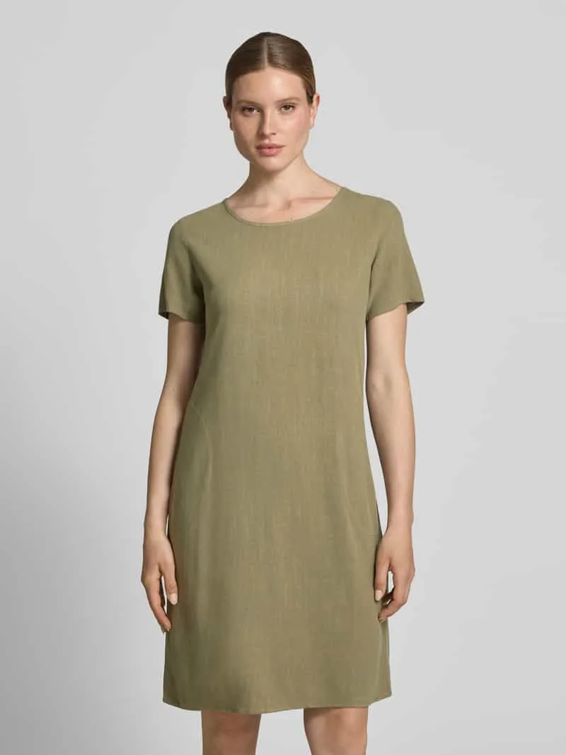 ZABAIONE relaxed fit jurk van viscosemix model 'Tara' Lindegroen