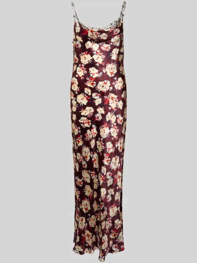 Rabanne Maxi-jurk van pure zijde rood, foto 2