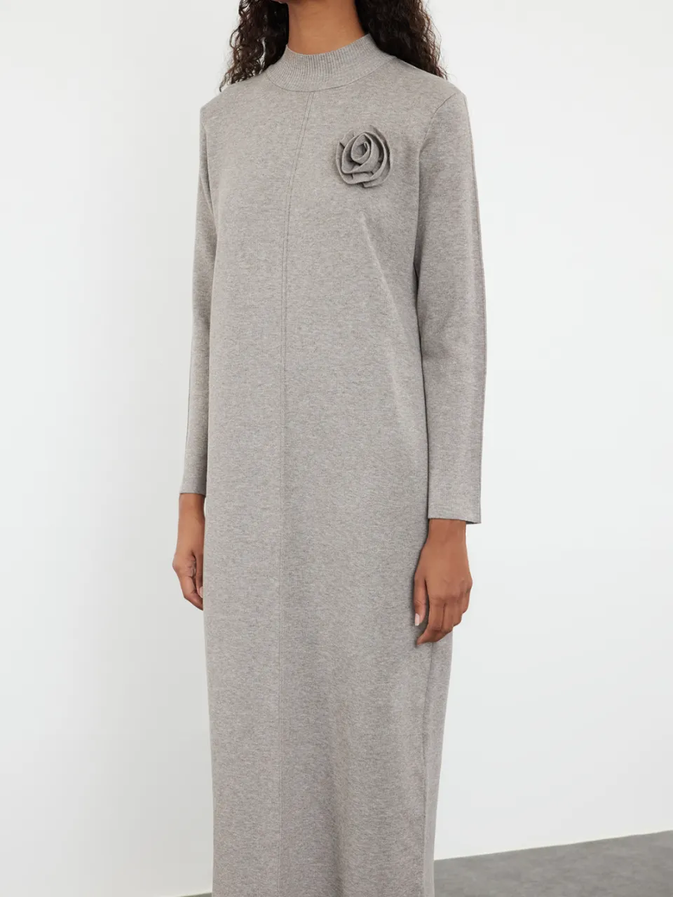 Trendyol Modest Dames Beige Maxi Lang Casual Recht Modest Jurken, foto 2