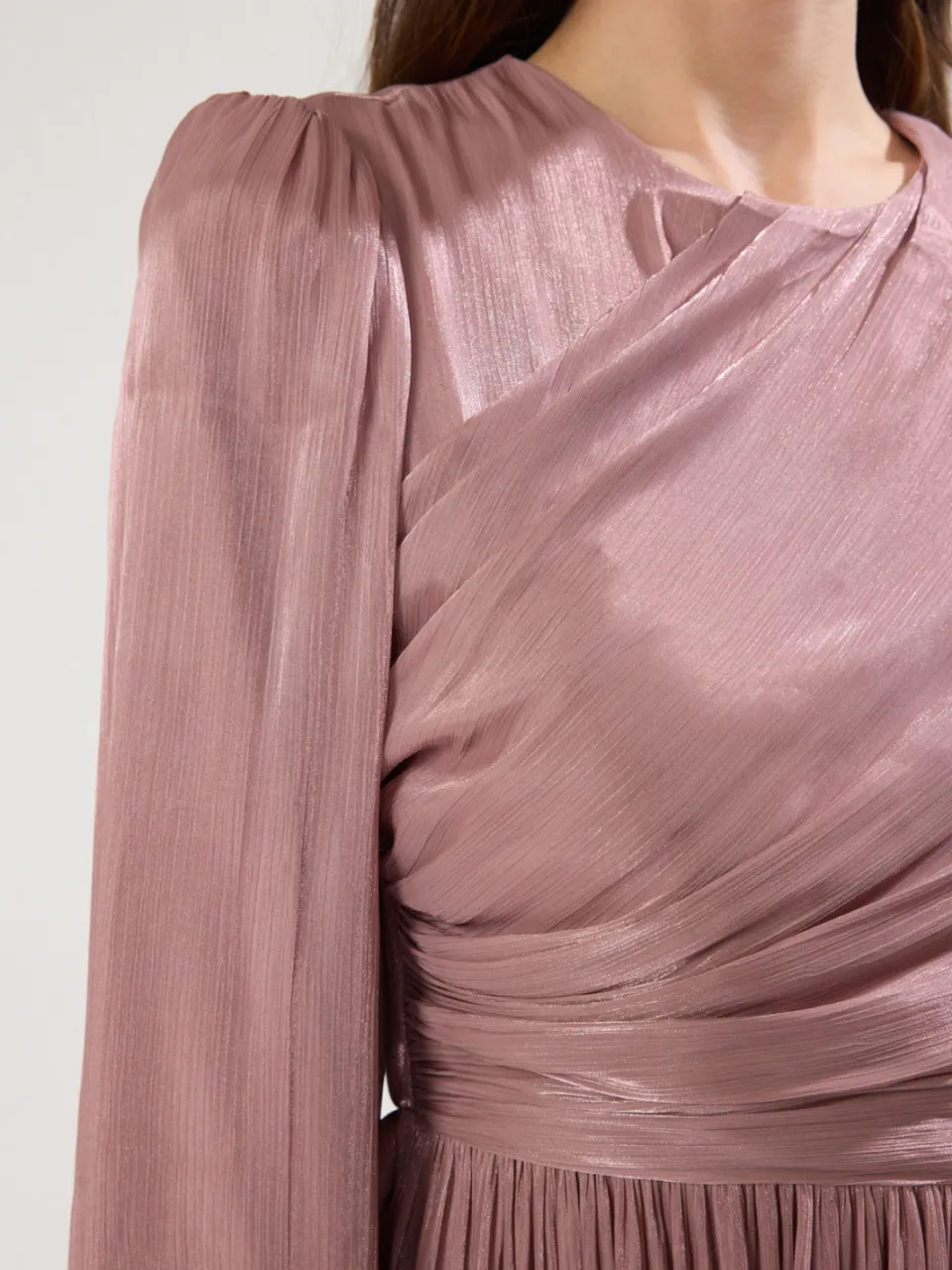 Trendyol Modest Dames Roze Effen Maxi Lang Stijlvol/Avond Skater Modest Avond Jurken, foto 2