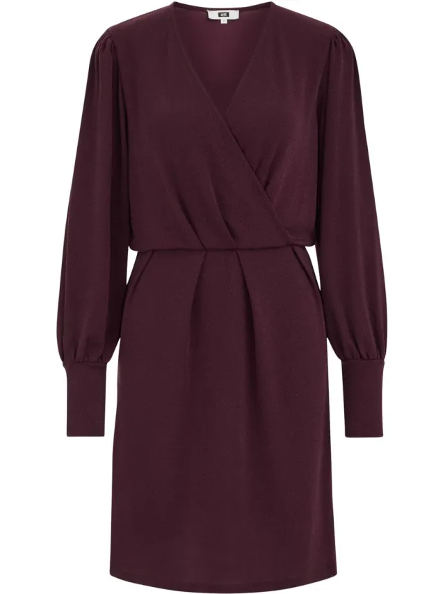 WE Fashion Dames jurk met glittergaren Aubergine