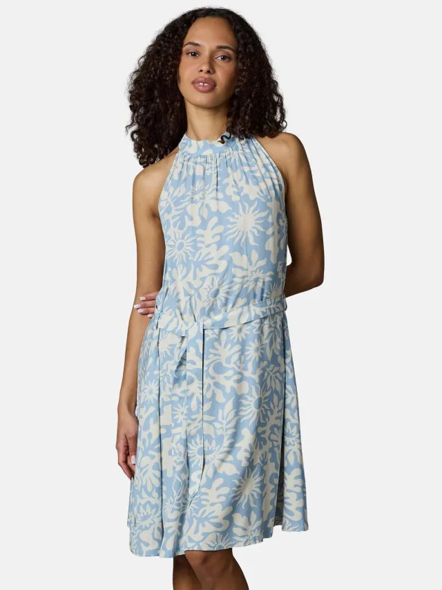 Ragwear Dames A-lijn jurk Angylee Print YOUMODO arctic blue