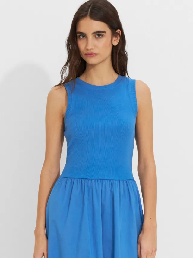 Ruby maxi combi jurk blauw