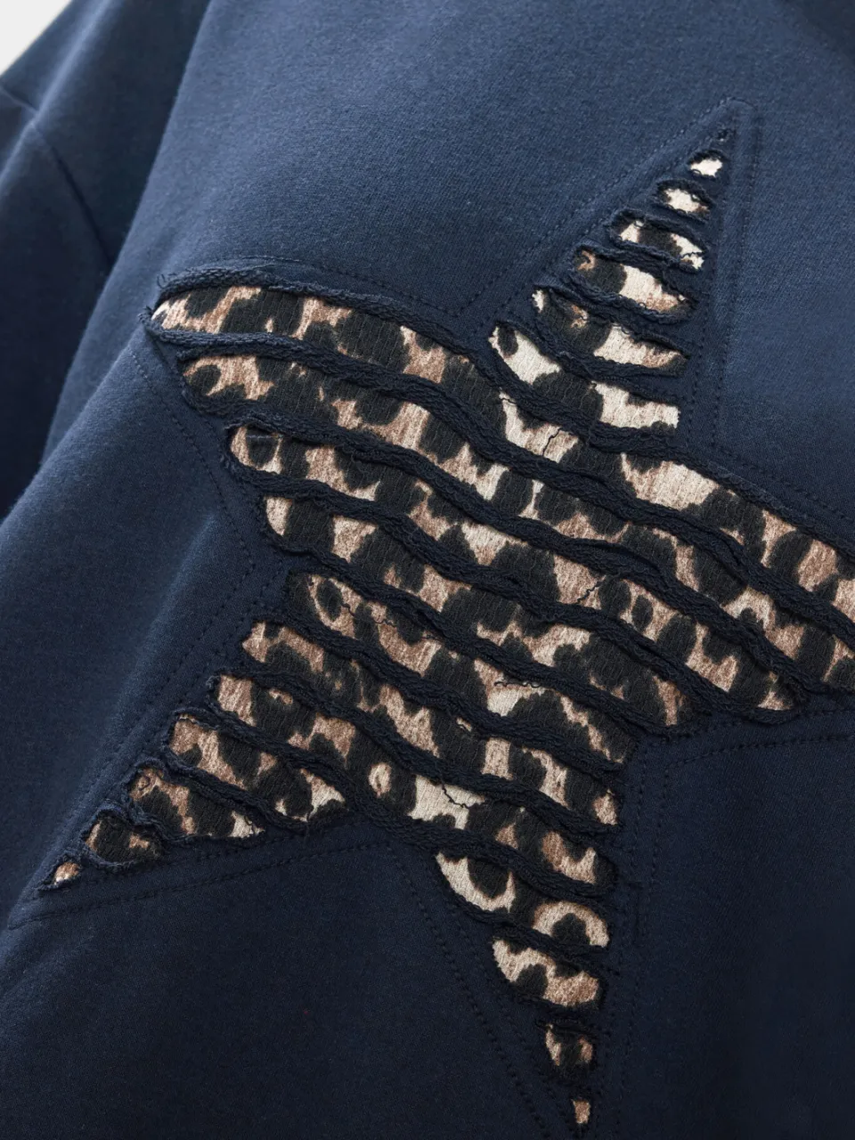 Yours Marineblauwe Luipaardsterren Sweatshirtjurk-60, foto 5