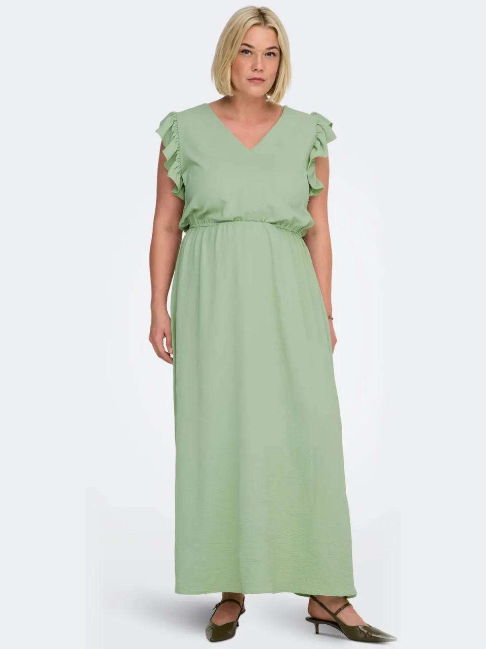 Only Carmakoma maxi jurk groen, foto 4