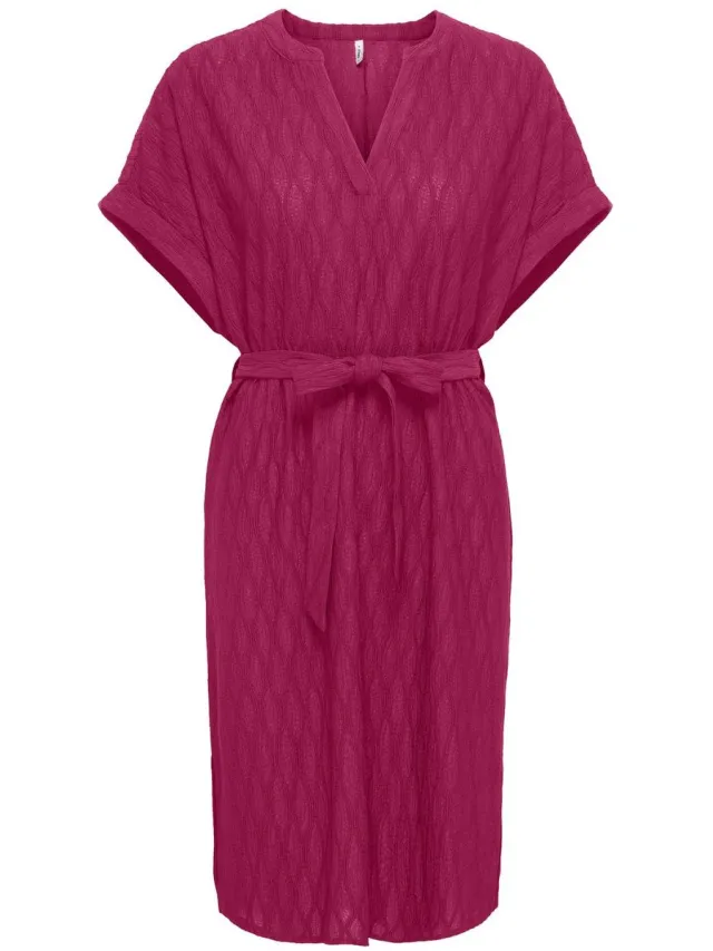 Only ONLDIANA S/S V-NECK DRESS CS JRS Dames Jurk Sangria