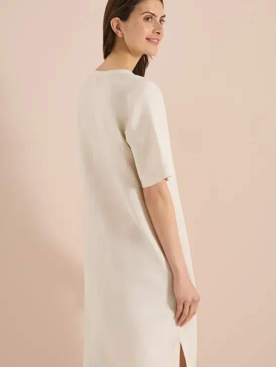 cecil Knielange jurk van linnenmix beige, foto 4