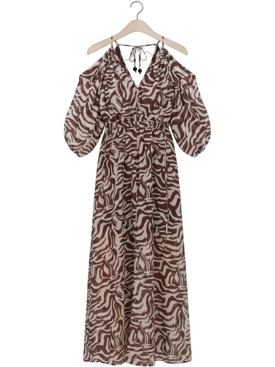 DANTE6 Dames Jurken Rosafiere Printed Maxi Dress - Bruin, foto 2