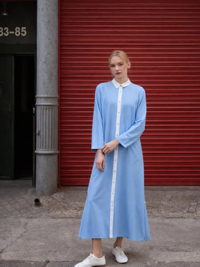 TOUCHÉ PRIVÉ Gestreepte blousejurk - Blauw - Dames